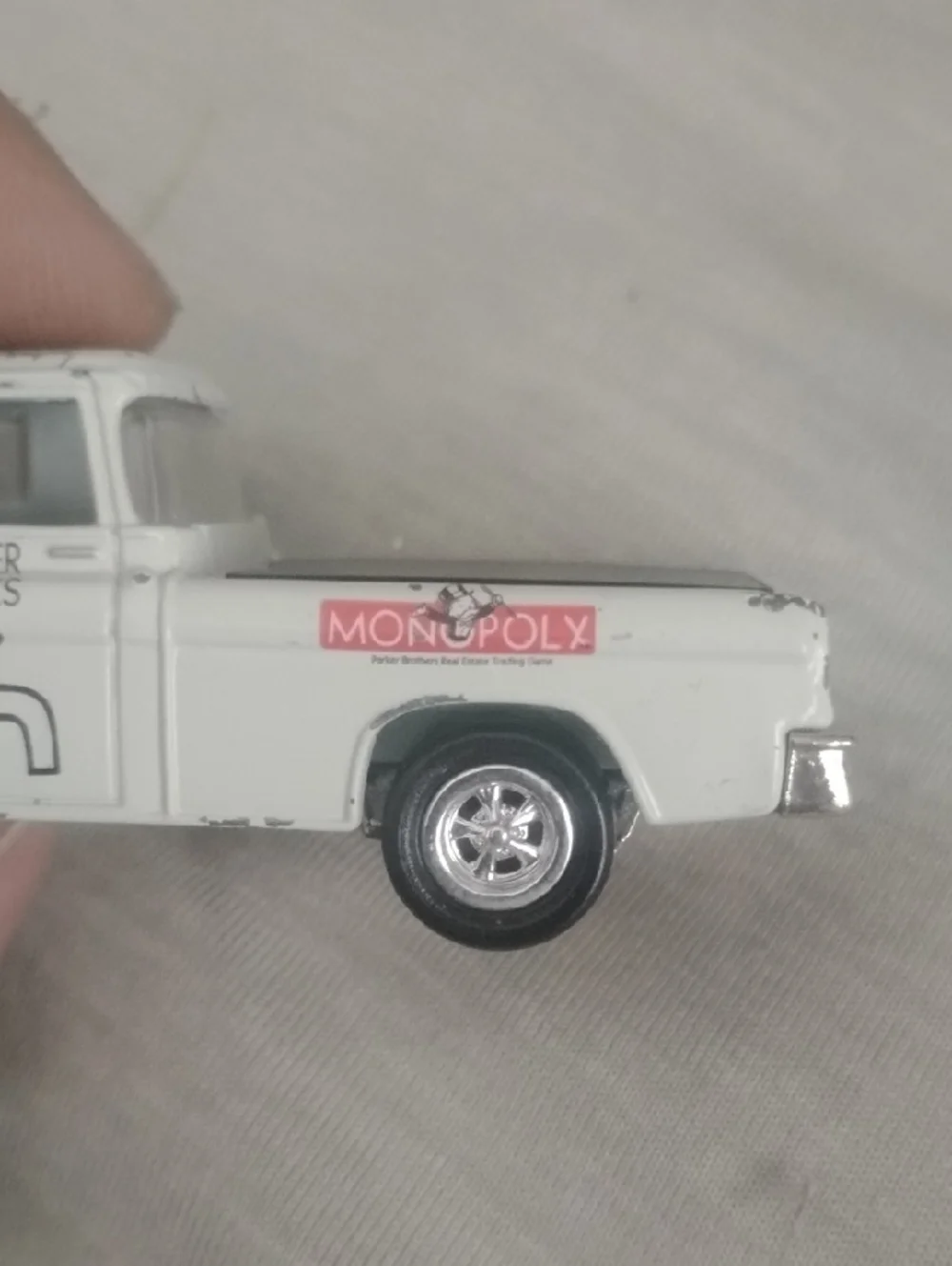 Water Works White Toy Truck - Monopoly Collectible